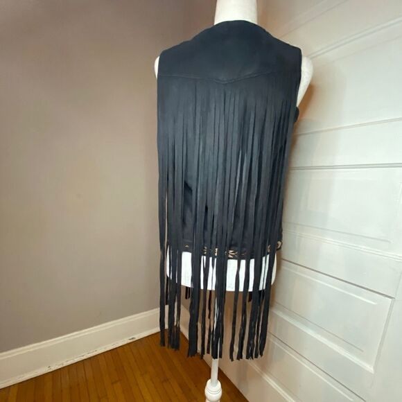 NWTs Romeo + Juliet Couture Fringe Hippie Boho Embroidered Vest Size Small - Picture 8 of 11